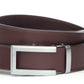 Men’s brown buffalo vegetable tanned leather belt strap with traditional buckle in silver, casual look, 1.5 inches wide