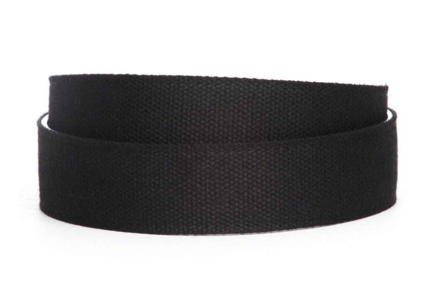 Men's canvas belt strap in black, 1.5 inches wide, casual look