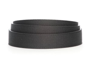 Men's canvas belt strap in graphite with a 1.25-inch width, casual look