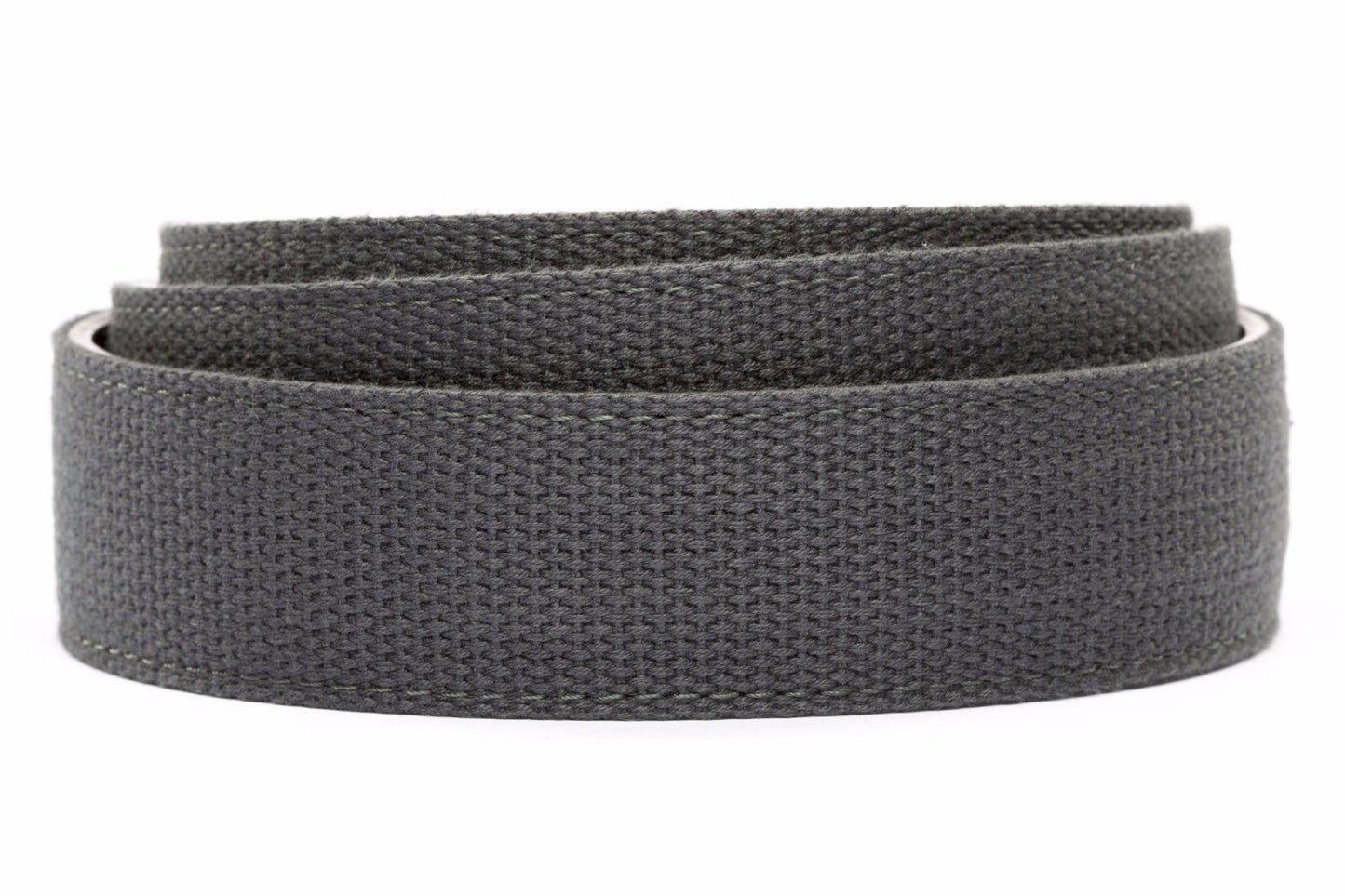 Men's canvas belt strap in graphite, 1.5 inches wide, casual look