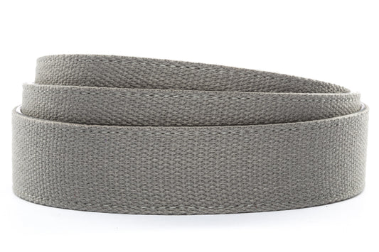 Men's canvas belt strap in grey, 1.5 inches wide, casual look