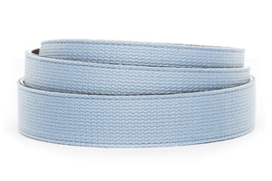 Men's canvas belt strap in light blue with a 1.25-inch width, casual look