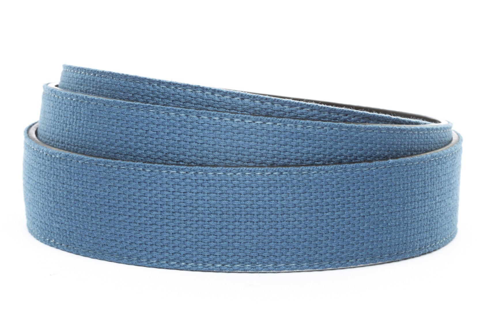Men's canvas belt strap in marine blue 1.5 inches wide, casual look