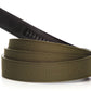 Men's canvas belt strap in olive drab with a 1.25-inch width, casual look, microfiber back