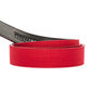 Men's canvas belt strap in red, 1.5 inches wide, casual look, microfiber back