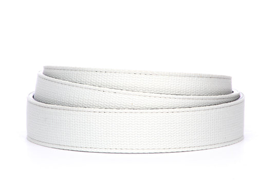 Men's canvas belt strap in white with a 1.25-inch width, casual look