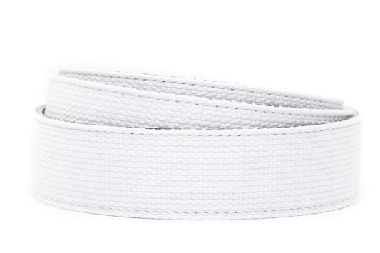 Men's canvas belt strap in white, 1.5 inches wide, casual look