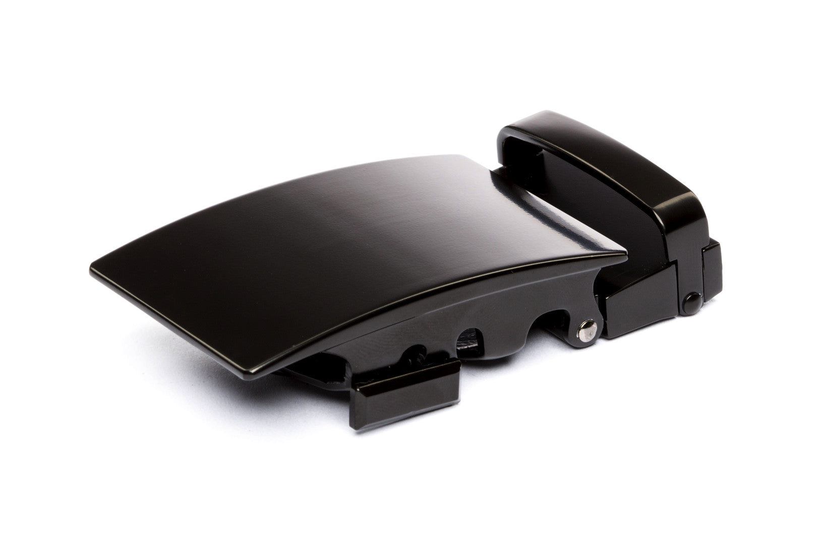 Men's classic ratchet belt buckle in black with a width of 1.5 inches.