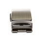 Men's classic ratchet belt buckle in formal gunmetal with a 1.25-inch width, rear view.