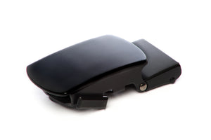 Men's classic with a curve ratchet belt buckle in black with a 1.25-inch width.
