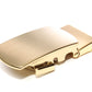 Men's classic with a curve ratchet belt buckle in matte gold with a width of 1.5 inches.