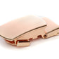 Men's classic with a curve ratchet belt buckle in rose gold with a 1.25-inch width.
