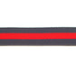 Men's cloth belt strap in navy-red stripe with a 1.25-inch width, casual look, flat lay