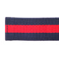 Men's cloth belt strap in navy-red stripe with a 1.25-inch width, casual look, tip of the strap