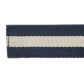 Men's cloth belt strap in navy-white stripe with a 1.25-inch width, casual look, tip of the strap