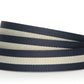 Men's cloth belt strap in navy-white stripe with a 1.25-inch width, casual look