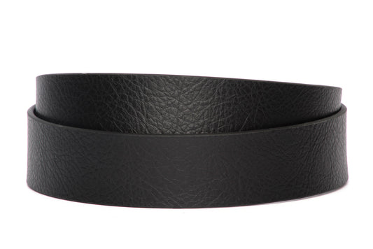 Men's concealed carry belt strap in black invincibelt leather grain, 1.5 inches wide, casual look