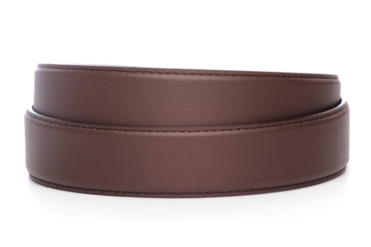 Men's concealed carry belt strap in chocolate, 1.5 inches wide, formal look