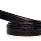 Men's crocodile belt strap in black with a 1.25-inch width, formal look, full roll