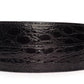 Men's crocodile belt strap in black, 1.5 inches wide, formal look