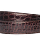 Men's crocodile belt strap in dark brown, 1.5 inches wide, formal look