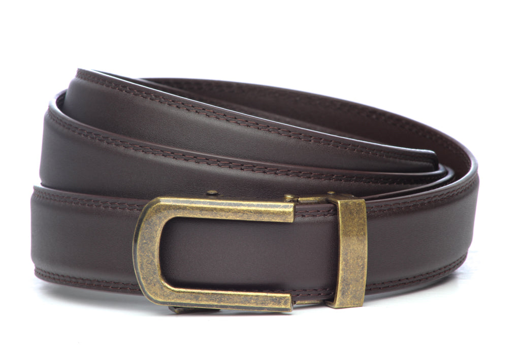 Adam Gold Men's Genuine Italian Calfskin Leather Dress Belt 1-1/8(30mm)  Wide Polished Buckle (Lizard Brown, 32) at  Men's Clothing store:  Apparel Belts