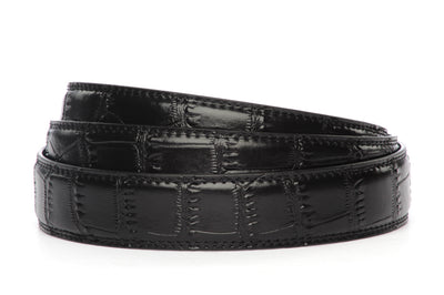 Black Faux Croc Strap