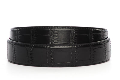 Black Faux Croc Strap