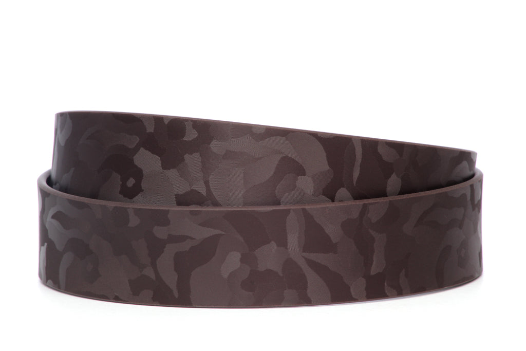 Men's invincibelt belt strap in brown camo, 1.5 inches wide, casual look
