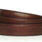Men's Italian calfskin belt strap in brown with a 1.25-inch width, formal look