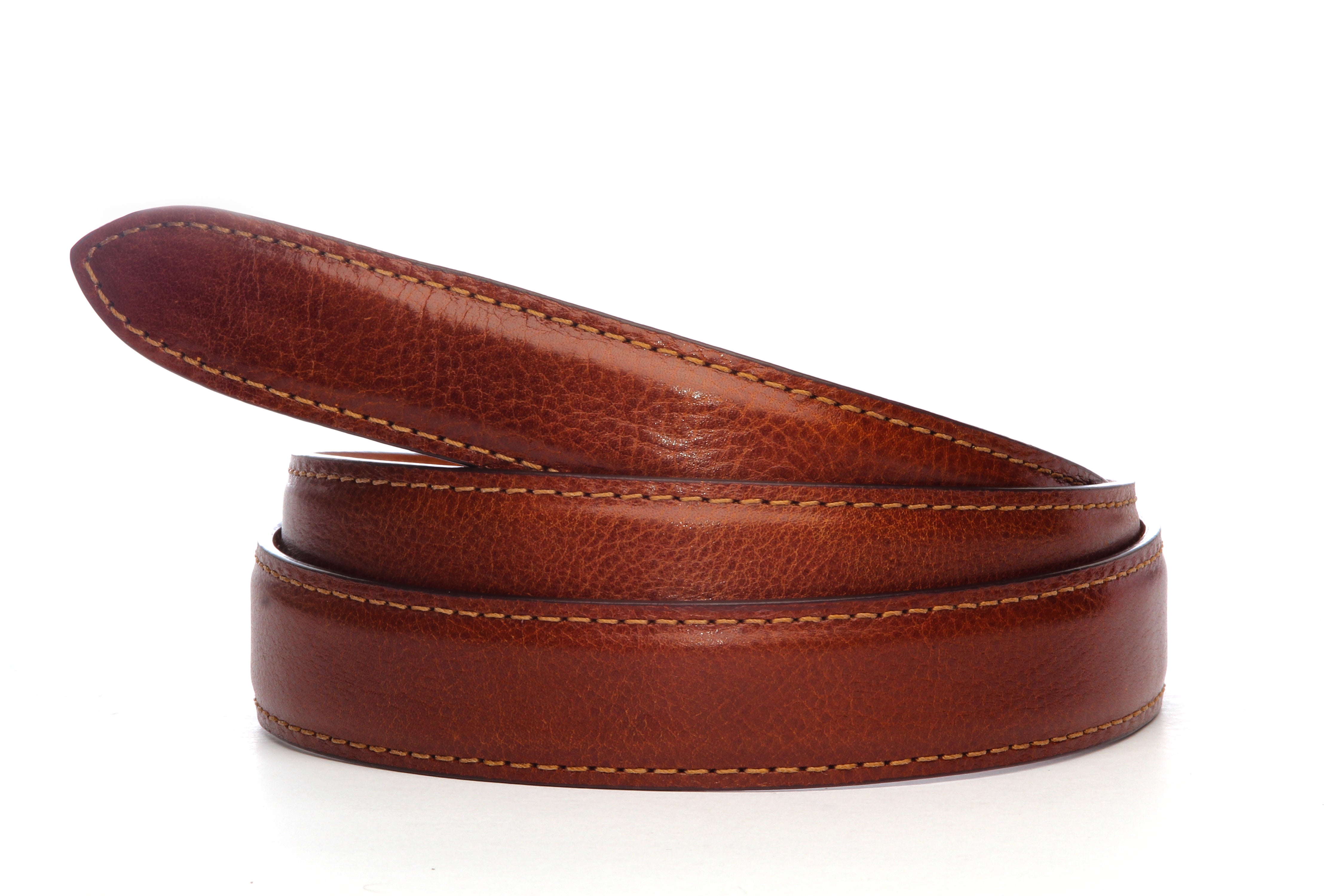 Italian Calfskin Belt Strap - Men's Ratchet Belt - Cognac, 1.25