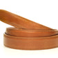 Men's Italian calfskin belt strap in tan with a 1.25-inch width, formal look, full roll