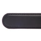 Men's leather belt strap in black with a 1.25-inch width, formal look, tip of the strap