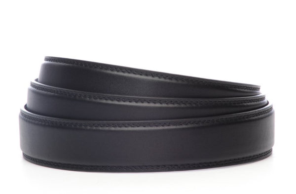 Black Leather Belt. Adjustable strap forts sizes from S-XL. BIG & TALL - Men main image 2