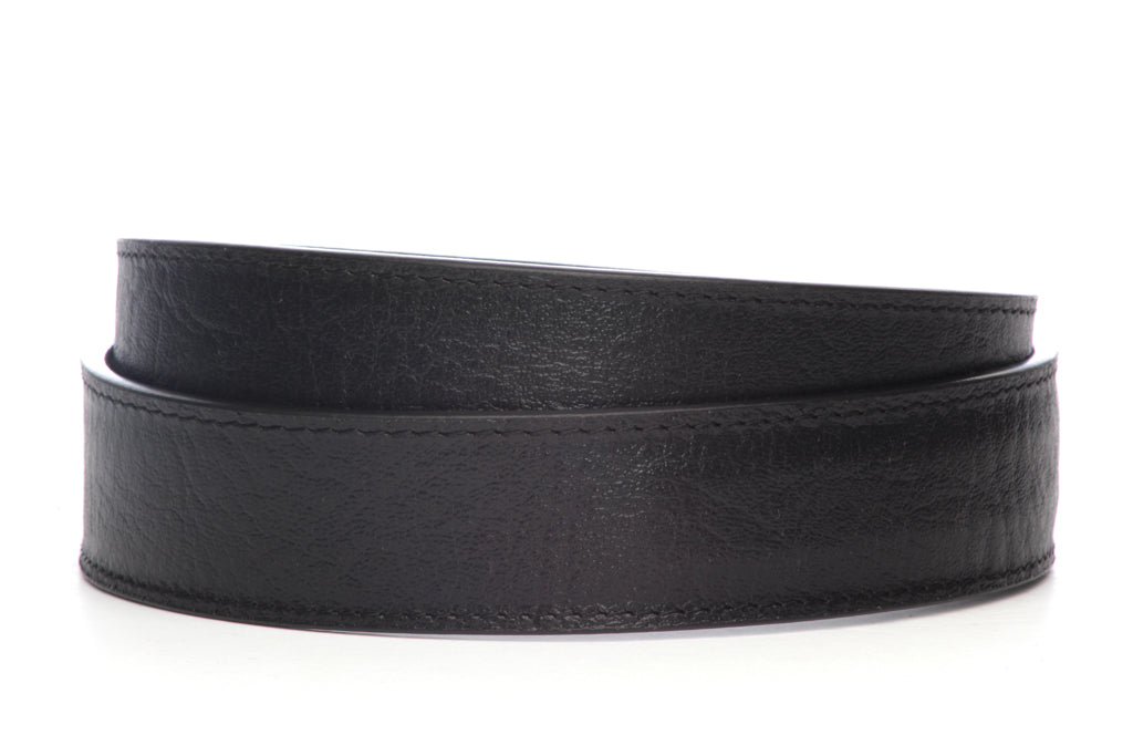 XL 1.5" Black Buffalo Vegetable Tanned Leather Strap