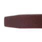 Men's leather belt strap in brown buffalo vegetable tanned with a 1.25-inch width, formal look, tip of the strap