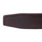 Men's leather belt strap in espresso vegetable tanned with a 1.25-inch width, formal look, tip of the strap