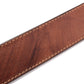 Men's leather belt strap in marbled tan buffalo vegetable tanned, 1.5 inches wide, formal look, slanted view