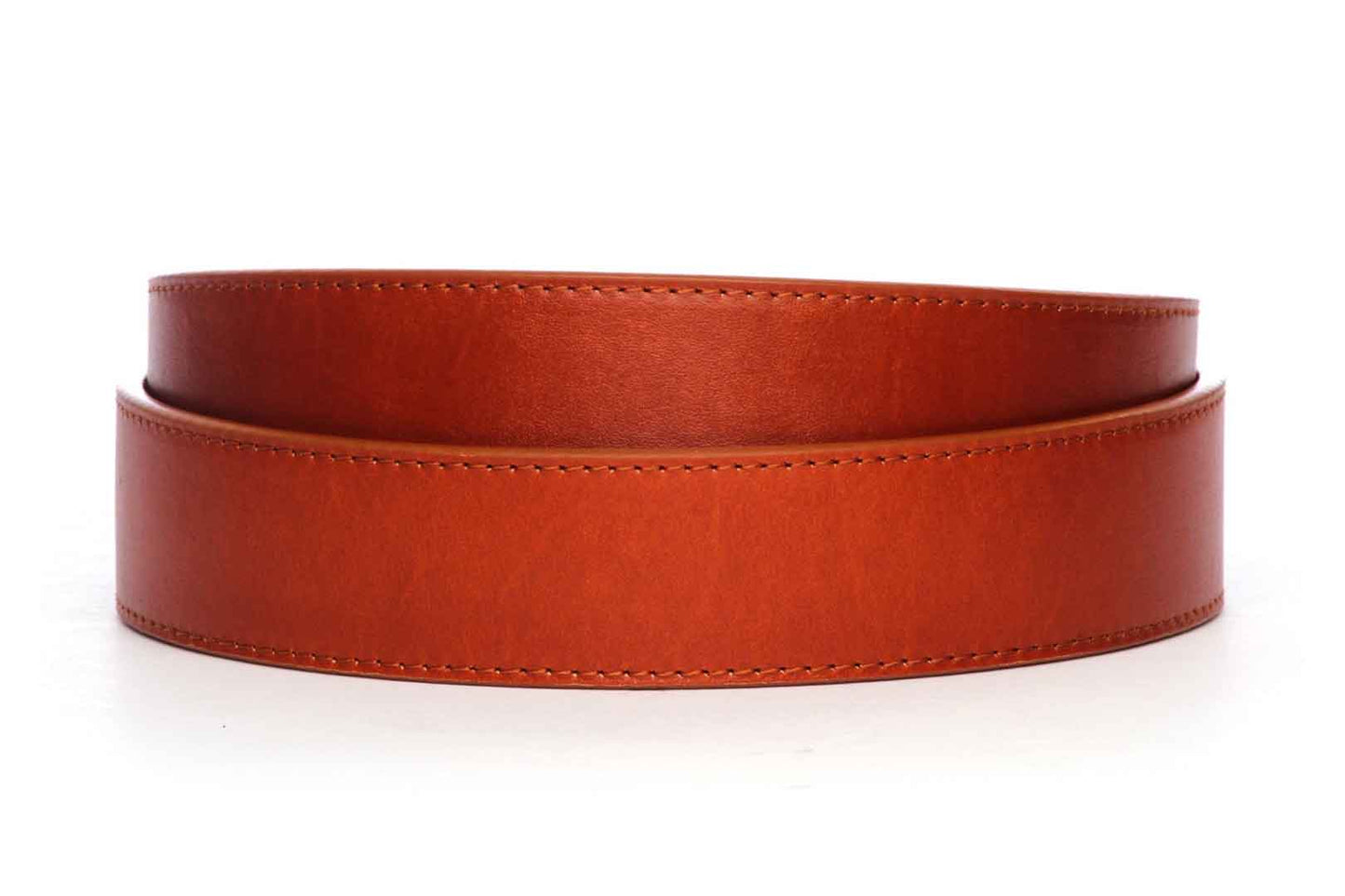 Men's leather belt strap in saddle tan vegetable tanned, 1.5 inches wide, formal look