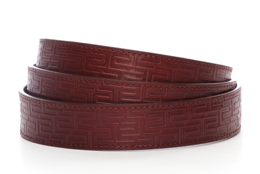 Men's leather belt strap in signature picante vegetable tanned with a 1.25-inch width, casual look