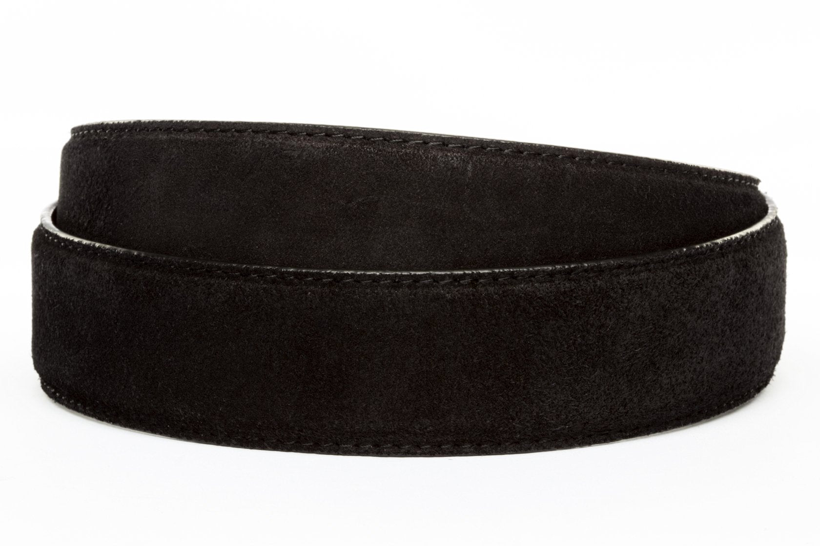 Men's micro-suede belt strap in black, 1.5 inches wide, formal look
