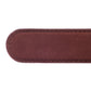 Men's micro-suede belt strap in chocolate with a 1.25-inch width, formal look, tip of the strap