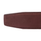 Men's micro-suede belt strap in chocolate, 1.5 inches wide, formal look, tip of the strap