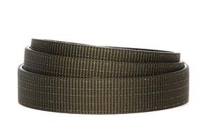 Men's nylon belt strap in olive drab with a 1.25-inch width, casual look