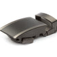 Men's onyx ratchet belt buckle in matte gunmetal with a 1.25-inch width.
