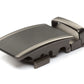 Men's onyx ratchet belt buckle in matte gunmetal with a width of 1.5 inches.