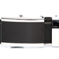 Men's onyx ratchet belt buckle in silver with a 1.25-inch width, front view.