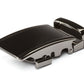 Men's onyx ratchet belt buckle in smoked gunmetal with a width of 1.5 inches.