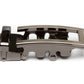 Men's traditional ratchet belt buckle in formal gunmetal with a width of 1.5 inches, right side view.