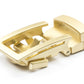 Men's traditional ratchet belt buckle in matte gold with a 1.25-inch width.